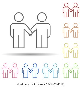 Cooperation line in multi color style icon. Simple thin line, outline vector of business organisation icons for ui and ux, website or mobile application