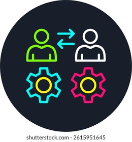 Cooperation Line Multi Colour Circle