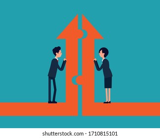 Cooperation and merger. Push the split arrow together