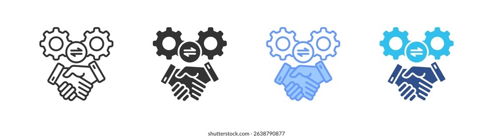 Cooperation Multi Style Icon Set Vector