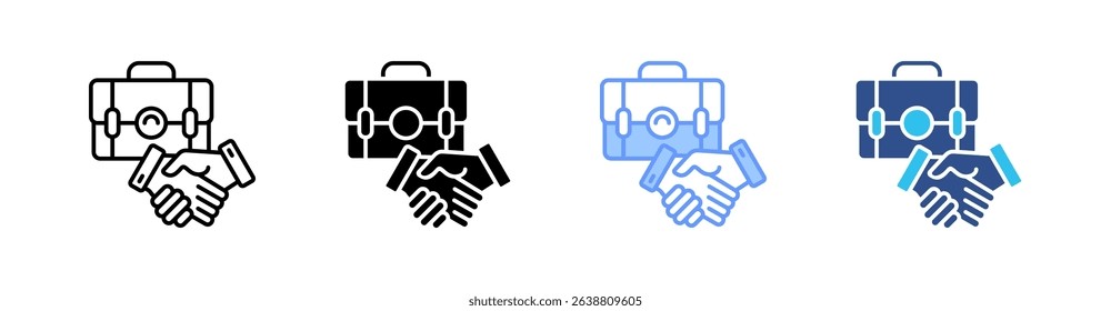 Cooperation Multi Style Icon Set Vector