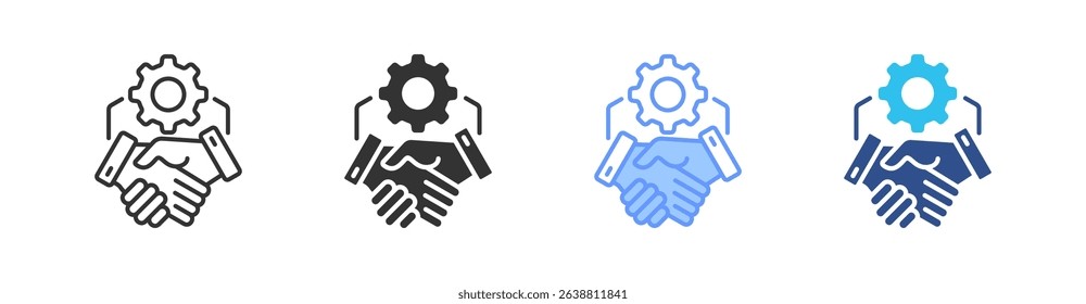 Cooperation Multi Style Icon Set Vector