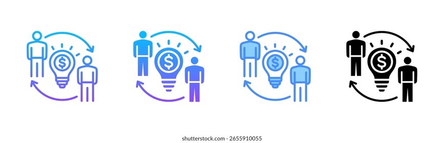 Conjunto de Ícones de Vários Estilos de Cooperação