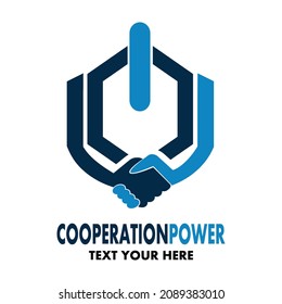 cooperation or negotiation power vector logo template illustration.This logo suitable for business