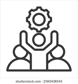 Cooperation Outline Icon Vector Illustration