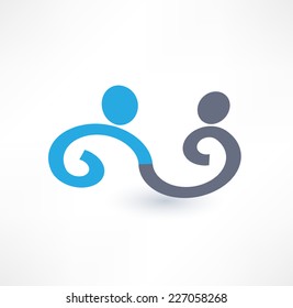 Cooperation and partnership icon. Logo design.