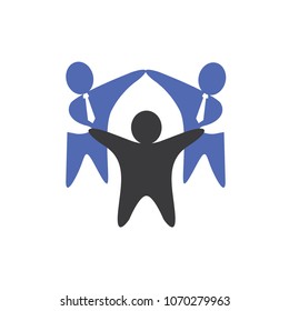 cooperation people tie in logo vector