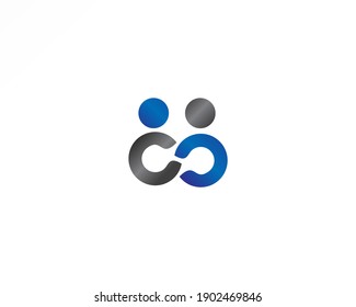 Cooperation Shape Icon Logo Design With People Concept