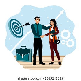 Cooperation and teamwork abstract concept. Professional collaboration and success concept with business partners shaking hands.