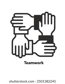 Cooperation Teamwork Hands Vector Icon stock illustration