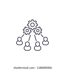 cooperation, teamwork line icon