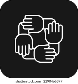 Cooperation Teamwork and Management icon with black filled line style. partnership, teamwork, friendship, group, meeting, relationship, together. Vector illustration