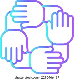 Cooperation Teamwork and Management icon with blue duotone style. partnership, teamwork, friendship, group, meeting, relationship, together. Vector illustration