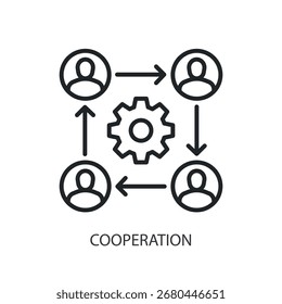 Cooperation thin line vector icons.