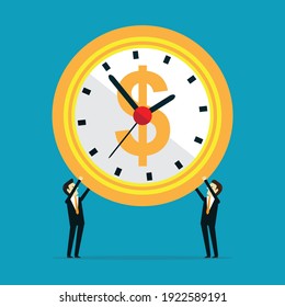 Cooperación temporal y financiera, ilustración vectorial en forma plana