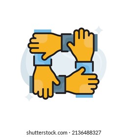 Kooperation Vektor abgeschlossen Outline Icon Design Illustration. EPS10-Datei auf weißem Hintergrund