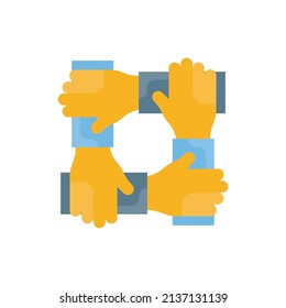 Zusammenarbeit Vektor Flaches Design Illustration. EPS10-Datei auf weißem Hintergrund