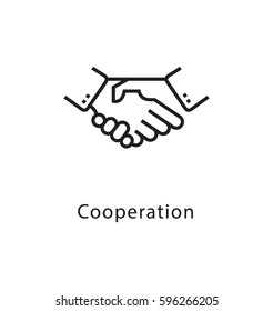 Cooperation Vector Line Icon 