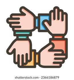 Cooperation Vector Thick Line Filled Colors Icon For Personal And Commercial Use.
