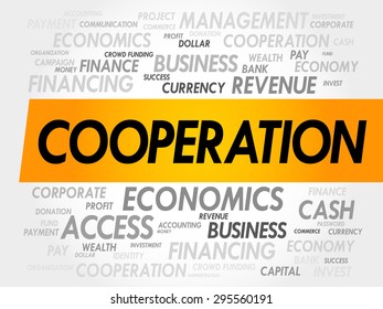 COOPERATION word cloud, business concept