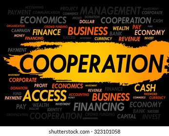 COOPERATION word cloud, business concept