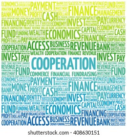 COOPERATION word cloud, business concept