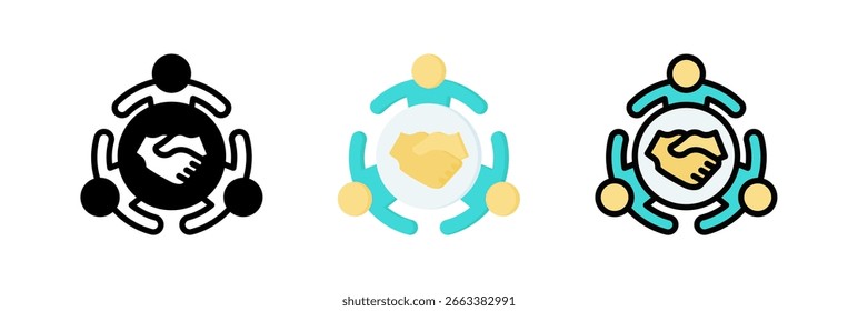 Elemento cooperativo del icono para el diseño