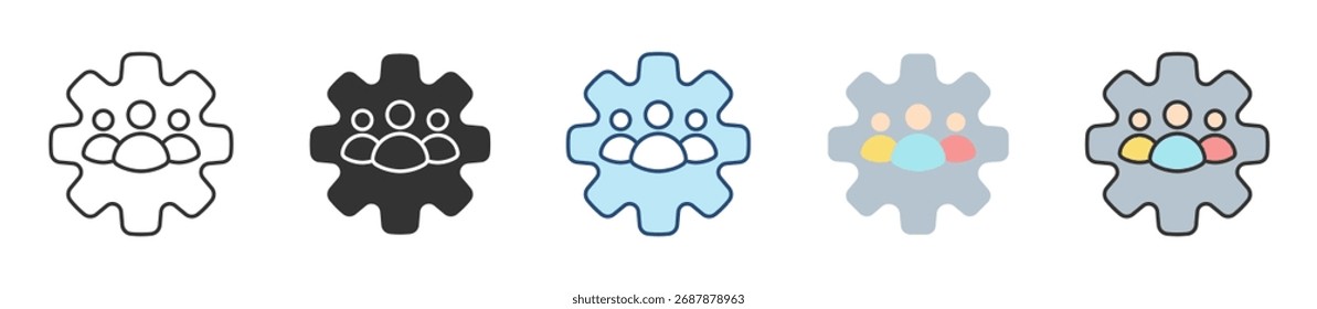 Cooperative Icon Set Multiple Style Collection