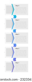 Cooperative infographic chart design template. Abstract infochart with editable contour. Instructional graphics with 5 step sequence. Visual data presentation. Arial-Bold, Regular fonts used