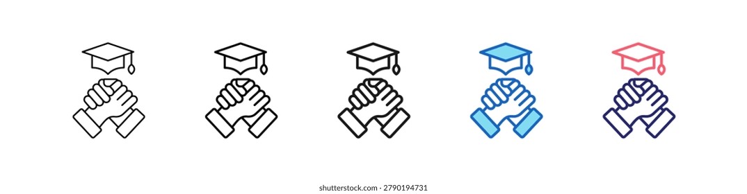 Cooperative Partner Icon In 5 Different Styles Set Collection.