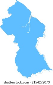 Cooperative Republic of Guyana vector map.Hand drawn minimalism style.