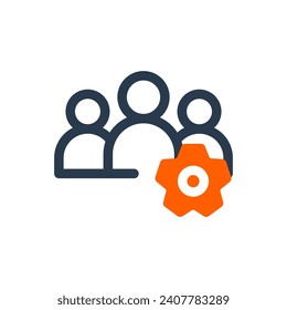 Zusammenarbeit Teamwork - Vektorsymbol für Gruppenprojekte