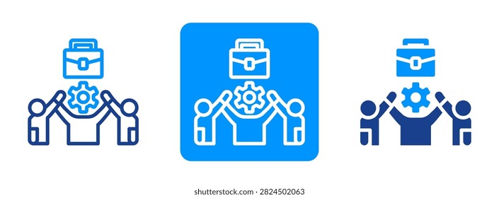 Cooperative Work Icon In Dual Tone Style