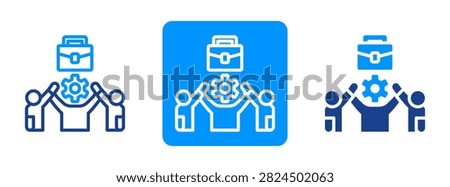 Cooperative Work Icon In Dual Tone Style