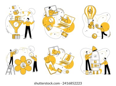 Cooperative work vector illustration. Corporate synergy thrives on essence teamwork, transforming challenges into victories Cooperative work metaphorically paints corporate landscape with strokes