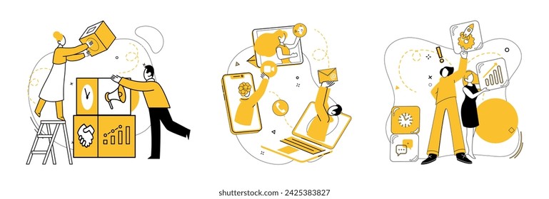 Cooperative work vector illustration. Corporate success is symphony orchestrated by harmonious unity cooperating minds The cooperative work concept turns each challenge into opportunity for growth