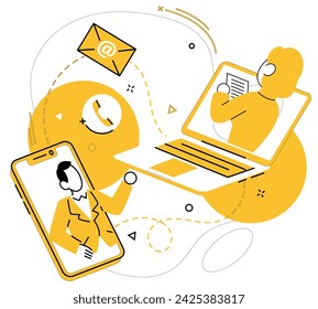 Ilustración del vector del trabajo cooperativo. Adopte la cooperación de poder, donde las ideas florecen, y el éxito sigue al éxito corporativo se logra a través de la colaboración profesional y el trabajo en equipo estratégico