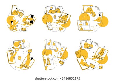 Cooperative work vector illustration. Professional cooperation turns challenges into stepping stones for collective achievement Corporate success is symphony orchestrated by harmonious unity