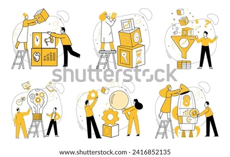 Cooperative work vector illustration. Cooperative work propels business success through effective teamwork and collaboration Together, we navigate challenges, turning them into opportunities