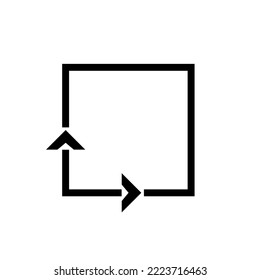 Coordinate axes sign. Coordinate system. Square area icon. Measuring land area. Vector outline illustration isolated on white background.