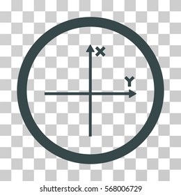 Coordinate Axis rounded icon. Vector illustration style is flat iconic bicolor symbol inside a circle, soft blue colors, transparent background. Designed for web and software interfaces.