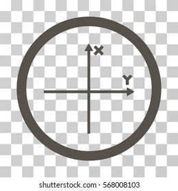 Coordinate Axis rounded icon. Vector illustration style is flat iconic bicolor symbol inside a circle, grey and cyan colors, transparent background. Designed for web and software interfaces.