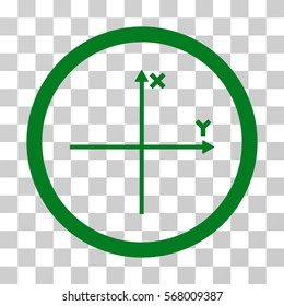 Coordinate Axis rounded icon. Vector illustration style is flat iconic bicolor symbol inside a circle, green and gray colors, transparent background. Designed for web and software interfaces.