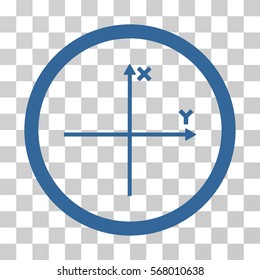 Coordinate Axis rounded icon. Vector illustration style is flat iconic bicolor symbol inside a circle, cobalt and gray colors, transparent background. Designed for web and software interfaces.