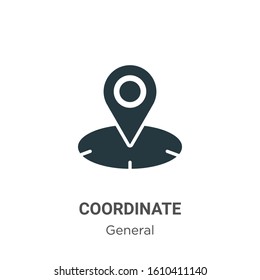 Coordinate glyph icon vector on white background. Flat vector coordinate icon symbol sign from modern general collection for mobile concept and web apps design.