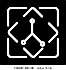 Coordinate Glyph Vector Icon Design