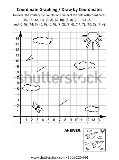 Coordinate Graphing Or Draw By Coordinates Math Worksheet With Paper