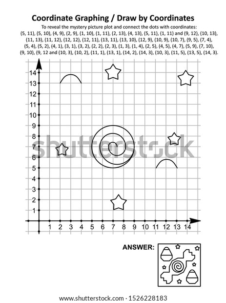 Coordinate Graphing Draw By Coordinates Math Stock Vector (Royalty Free ...