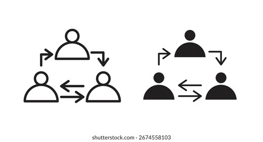 Ícone de coordenação em estilo na moda plana e linha para projetos de interface do usuário do aplicativo