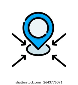 Coordinate Icon Lineal Color Vector Illustration